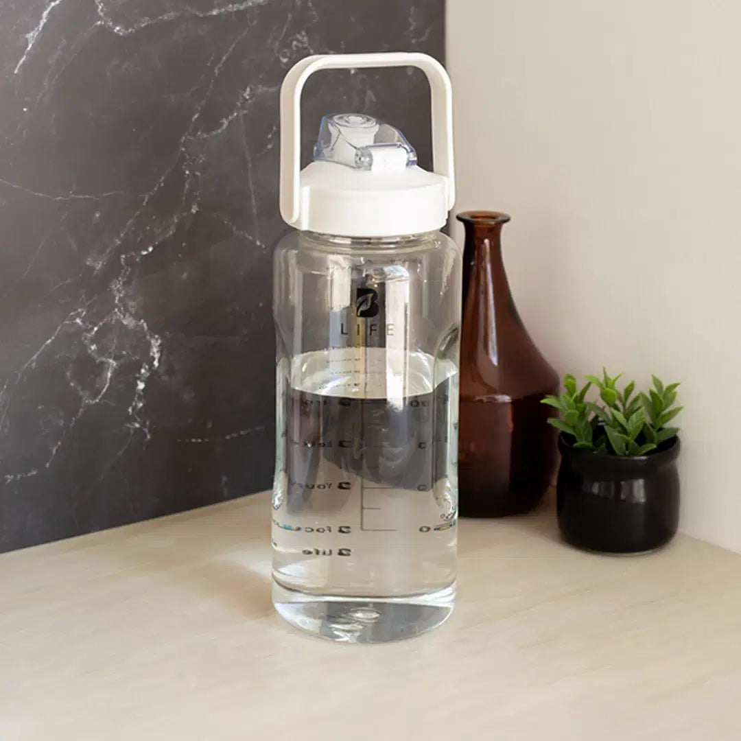 Botella motivacional | Botella de 2 litros para bebidas frías o calientes, con funda y bolsillos Varios Colores