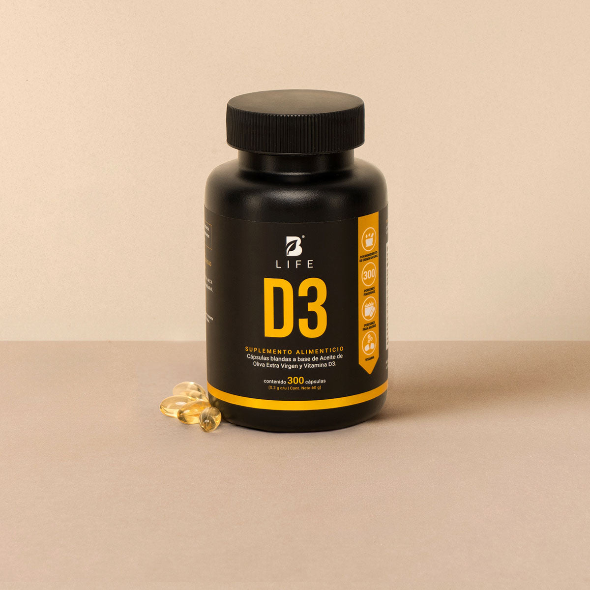 D3 | Vitamina D3 125mcg (5,000ui) 300 cápsulas