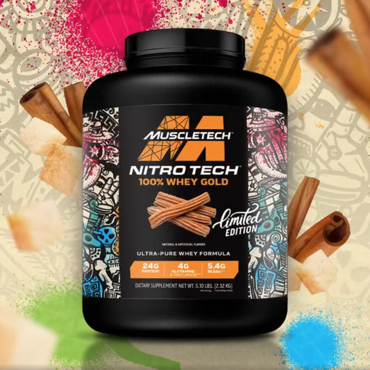 NITRO-TECH 100% WHEY GOLD 5lb | Proteína de suero de leche (Whey Protein) y Glutamina 69 servicios