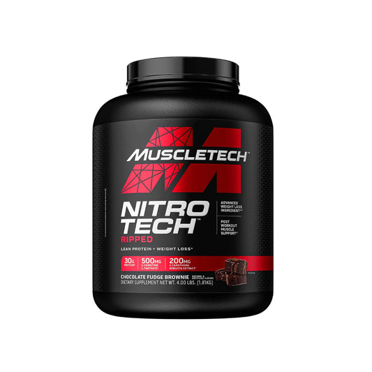 NITRO-TECH RIPPED 4lb | Proteína de suero de leche (Whey Protein), Carnitina y CLA 42 servicios