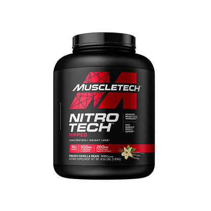 NITRO-TECH RIPPED 4lb | Proteína de suero de leche (Whey Protein), Carnitina y CLA 42 servicios