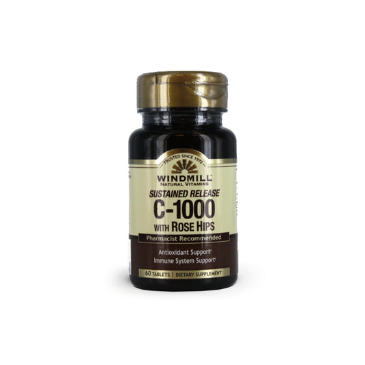 Sustained Release C-1000 with Rose Hips | Vitamina C de liberación prolongada 1,000mg 60 tabletas