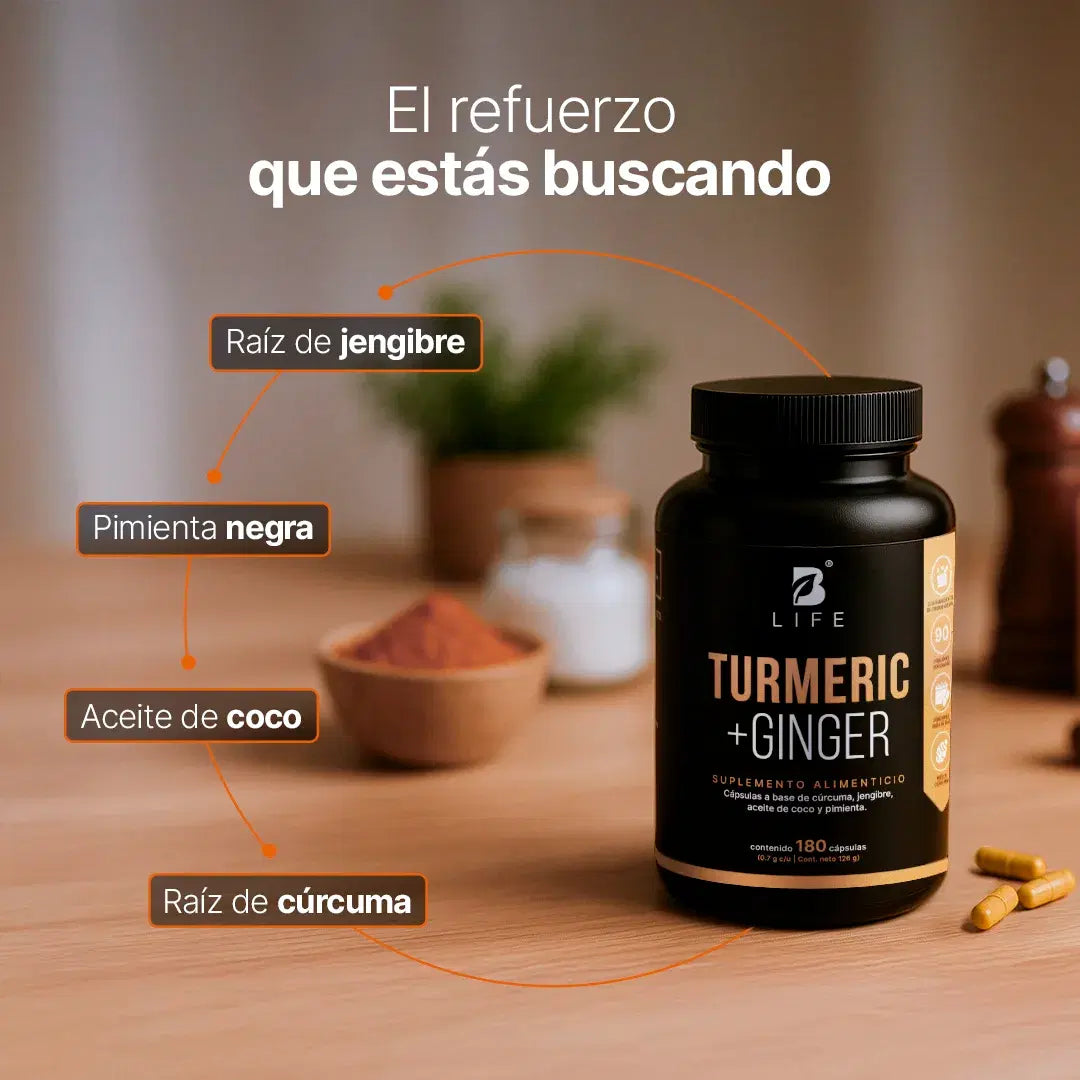 TURMERIC +GINGER | Cúrcuma y Jengibre 180 cápsulas