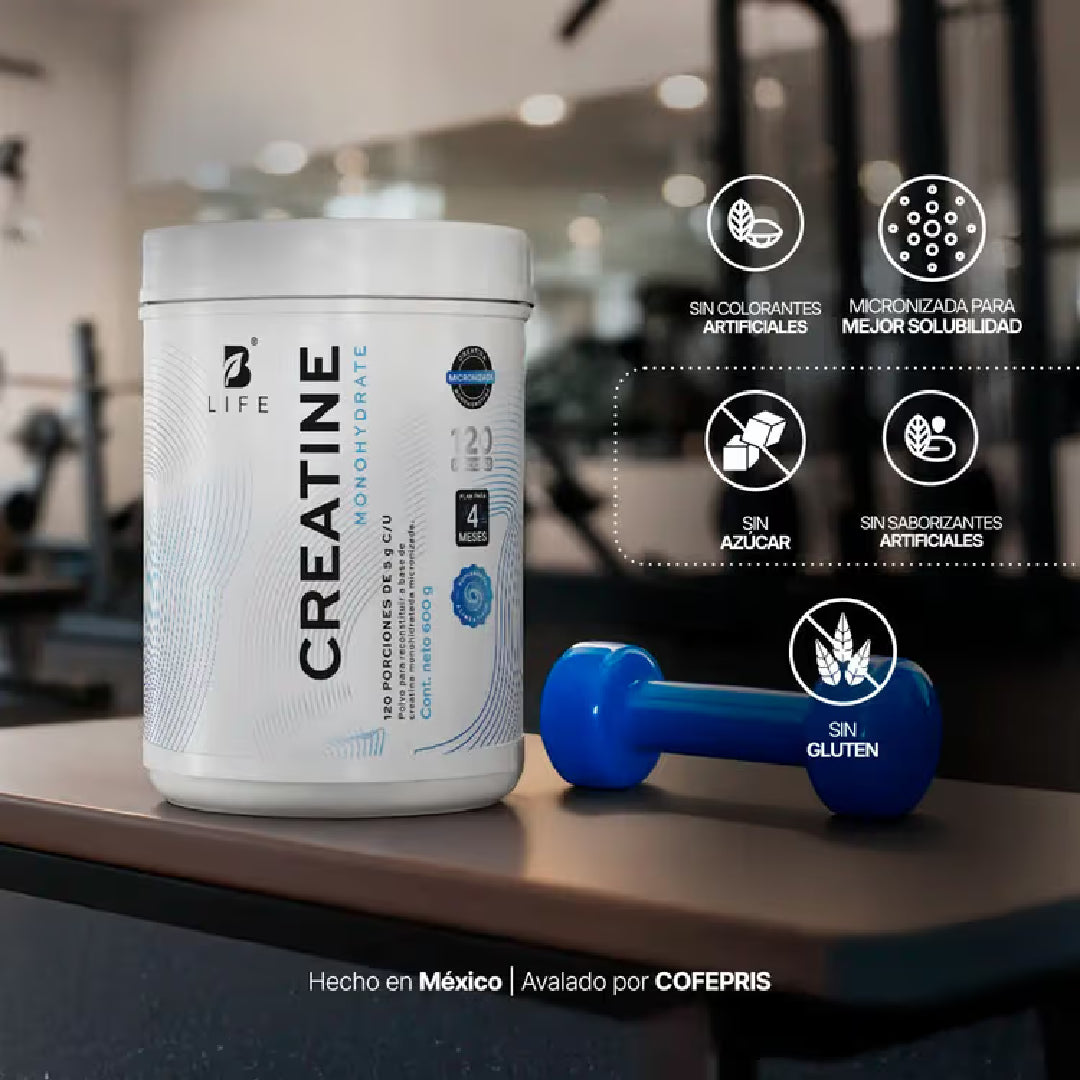 CREATINE MONOHYDRATE | Creatina monohidrato micronizada 600gr 120 servicios