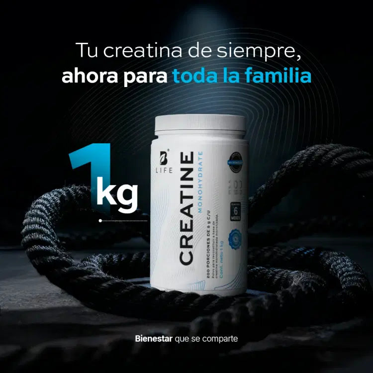 CREATINE MONOHYDRATE | Creatina monohidrato micronizada 1kg 200 servicios