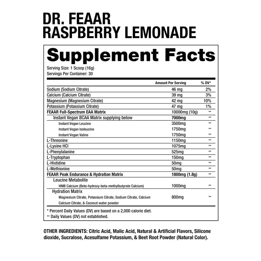 DR. FEAAR | BCAA's, EAA's, HMB y Electrolitos 30 servicios