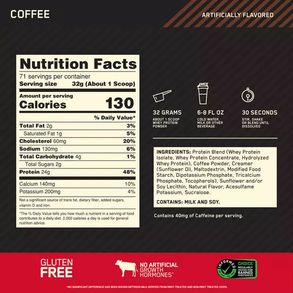 Gold Standard 100% Whey 5lb | Proteína de suero de leche (Whey Protein) 68-74 servicios