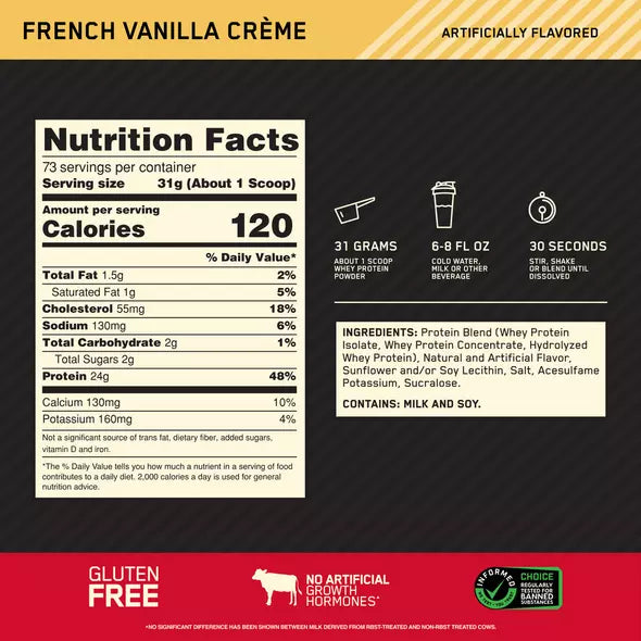 Gold Standard 100% Whey 5lb | Proteína de suero de leche (Whey Protein) 68-74 servicios