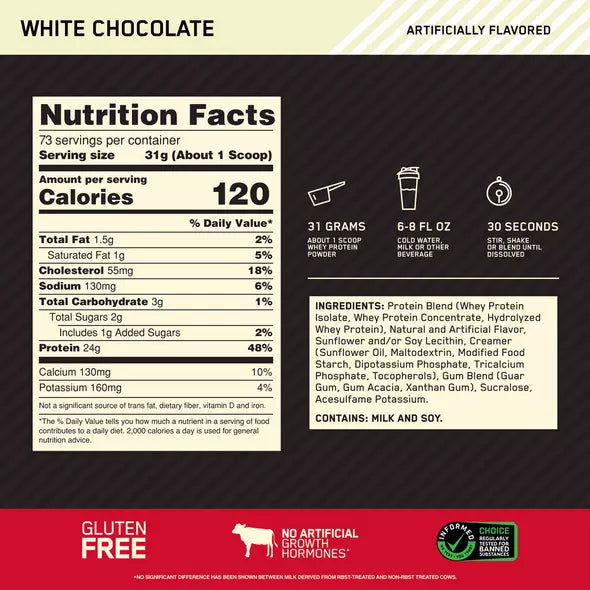 Gold Standard 100% Whey 5lb | Proteína de suero de leche (Whey Protein) 68-74 servicios