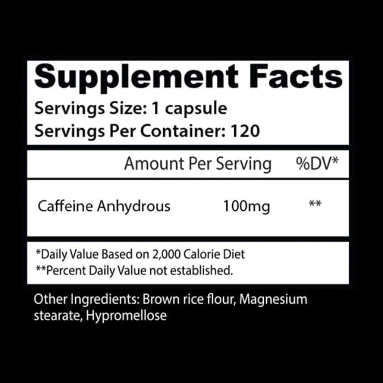 Asylum Cabinet Caffeine | Cafeína Anhidra 100mg 120 cápsulas
