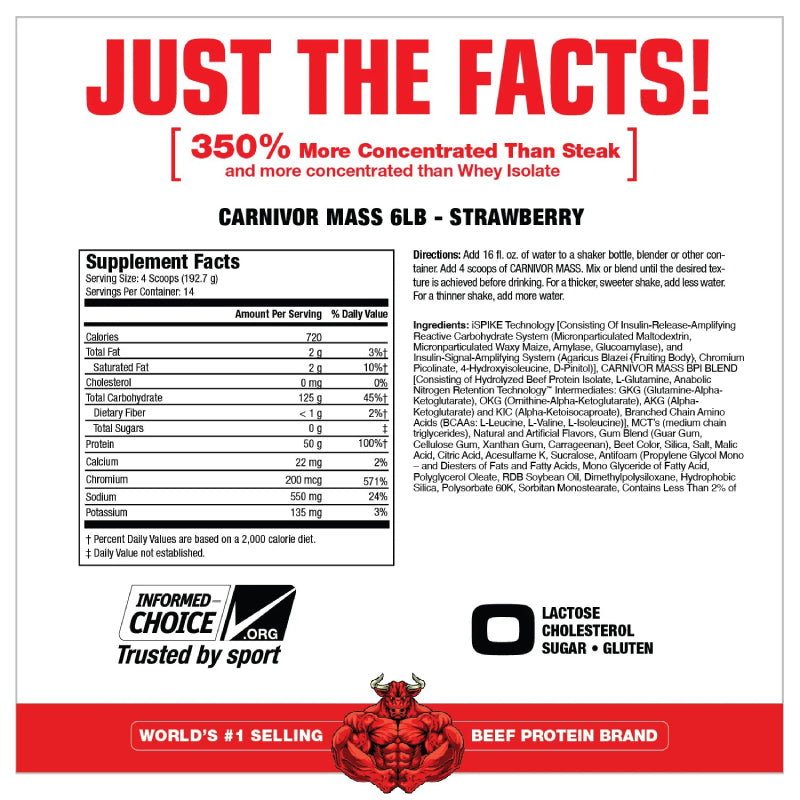 CARNIVOR MASS 6lb | Ganador de peso 14 servicios