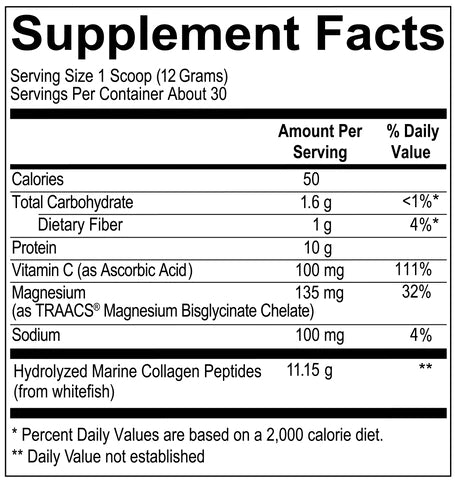 COLLAGEN | Colágeno Marino Hidrolizado, Magnesio y Vitamina C 30 servicios