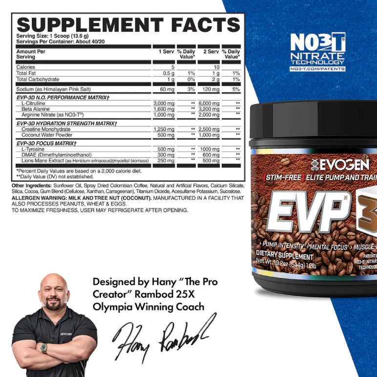EVP 3D | Pre-entreno sin estimulantes 20/40 servicios