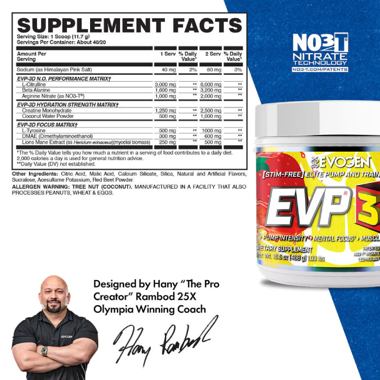 EVP 3D | Pre-entreno sin estimulantes 20/40 servicios