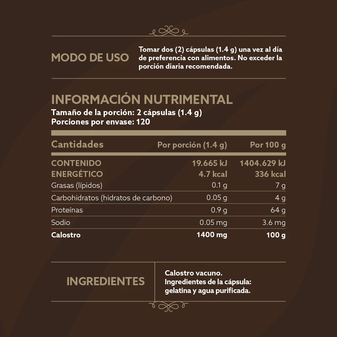 COLOSTRUM | Calostro puro de bovino 🐂 700mg 240 cápsulas