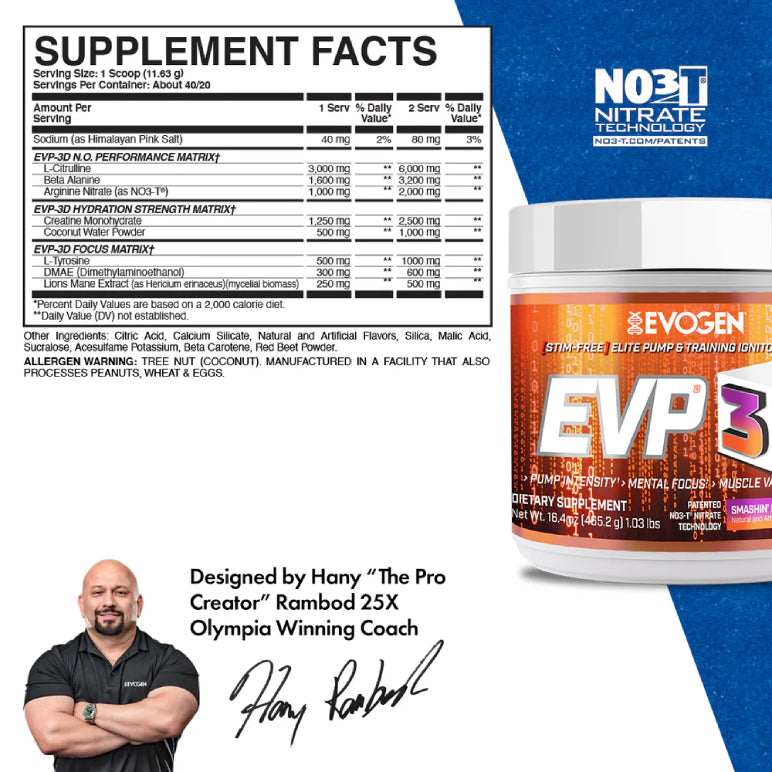 EVP 3D | Pre-entreno sin estimulantes 20/40 servicios