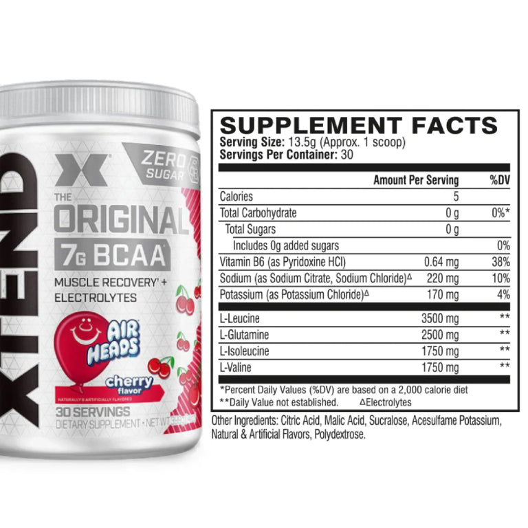 XTEND X AIRHEADS 🎈 | BCAA's, Glutamina y Electrolitos 30 servicios