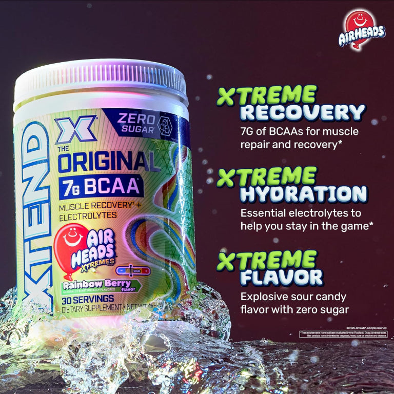 XTEND X AIRHEADS 🎈 | BCAA's, Glutamina y Electrolitos 30 servicios