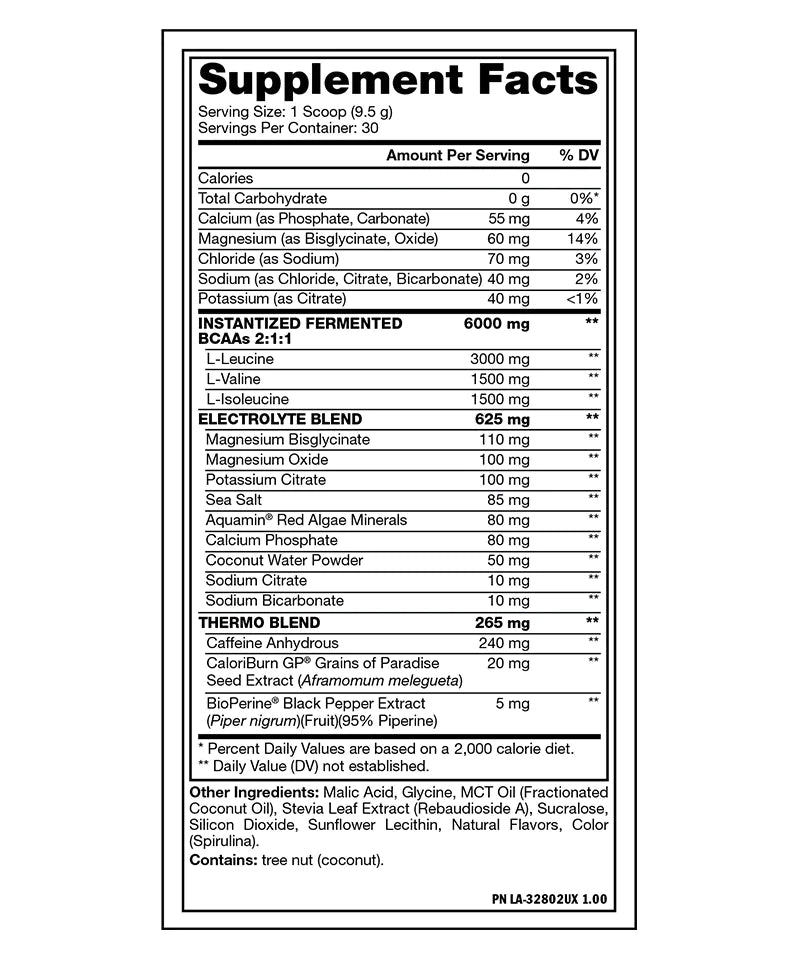 BCAA THERMO | BCAA's, Electrolitos y Cafeína 30 servicios