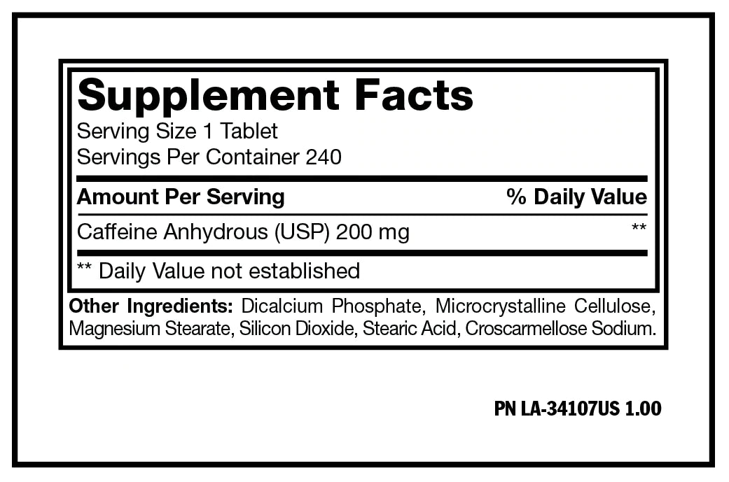 Caffeine | Cafeína Anhidra 200mg 240 tabletas