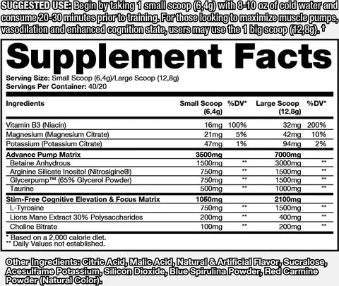 MR. VEINZ | Pre-entreno sin estimulantes 20/40 servicios